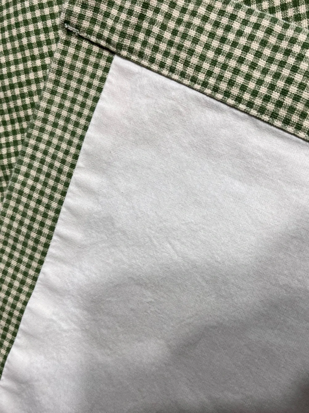Green Gingham Check Cafe Curtain